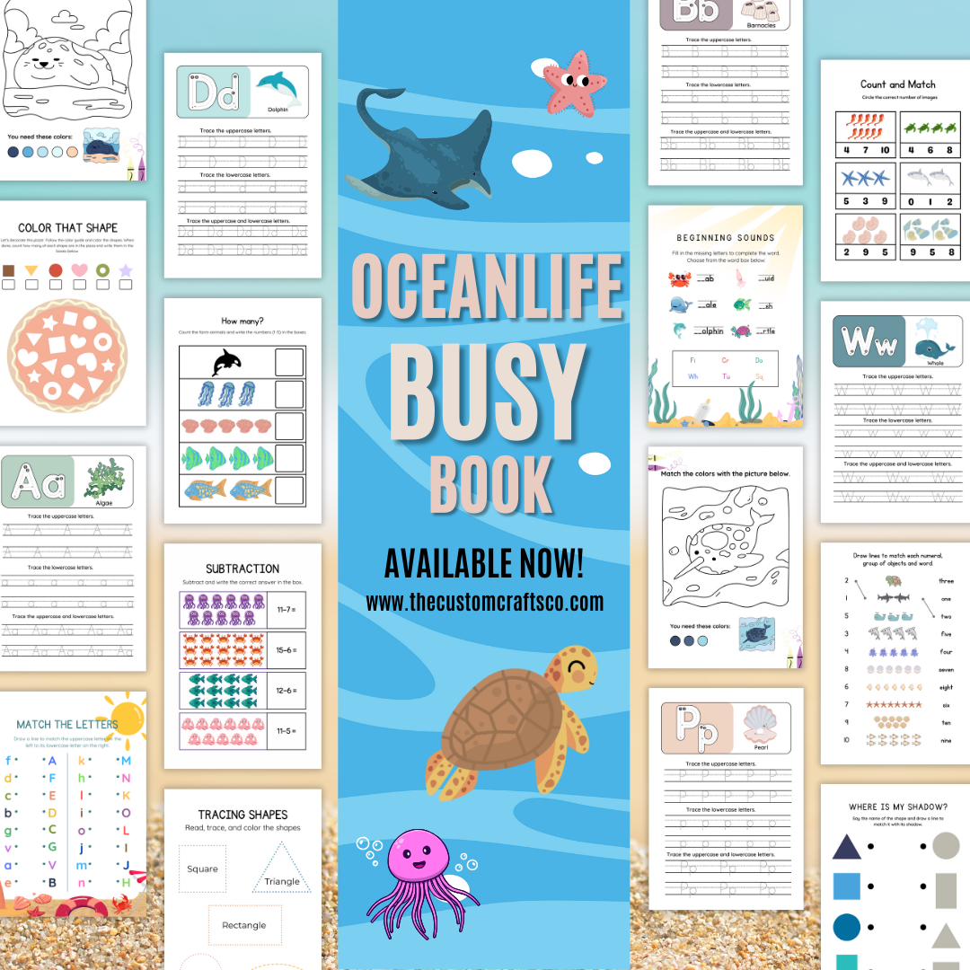 Kids & Toddlers: Ocean Life Busy Book with 50 Pages