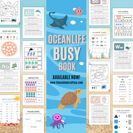 Kids & Toddlers: Ocean Life Busy Book with 50 Pages
