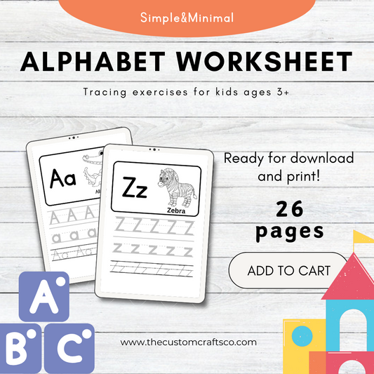 Kids & Toddlers: Alphabet Tracing Exercises Worksheet