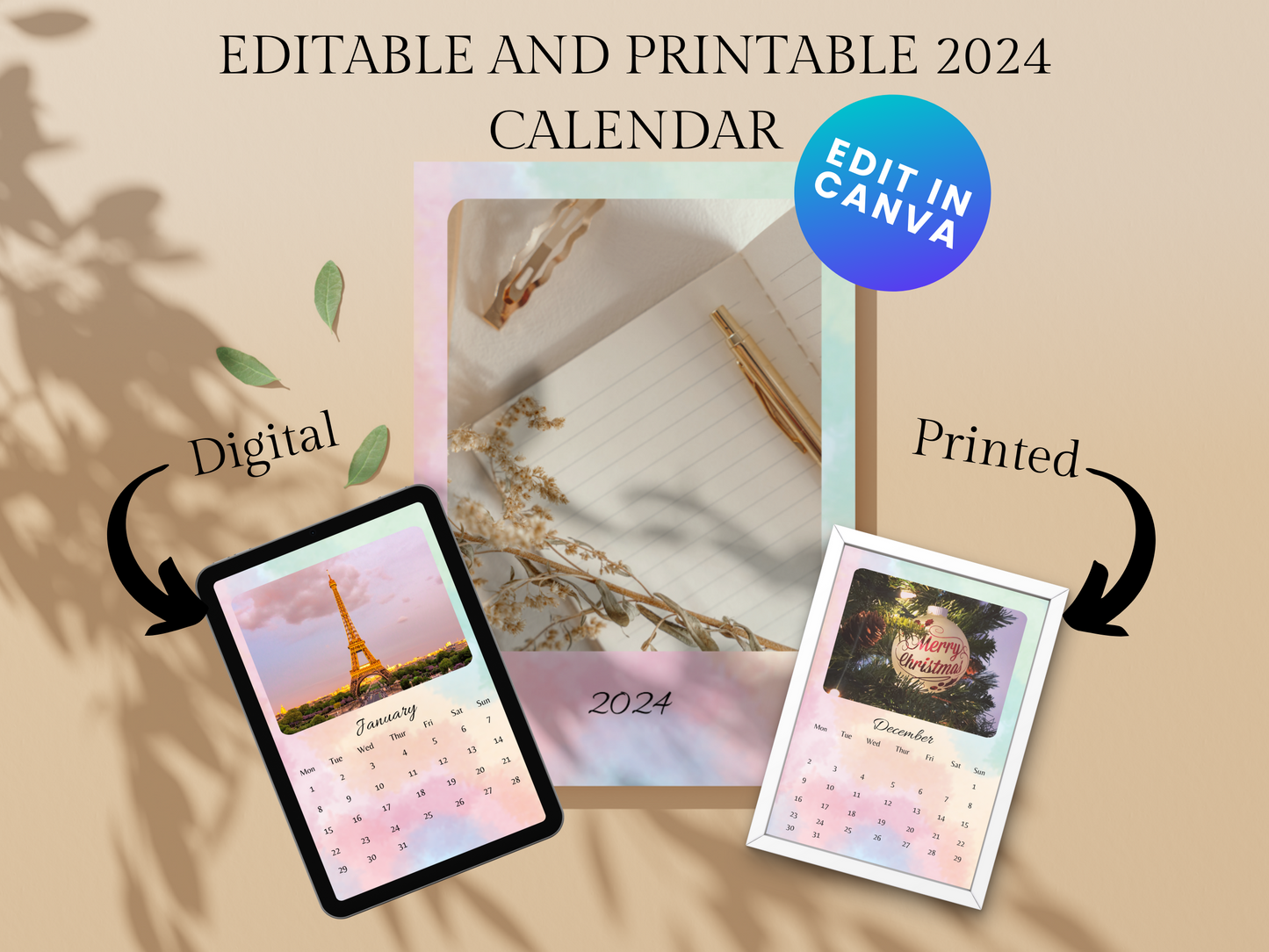 Templates: 2024 Editable and Printable Calendar: Stay Organized All Year Long!