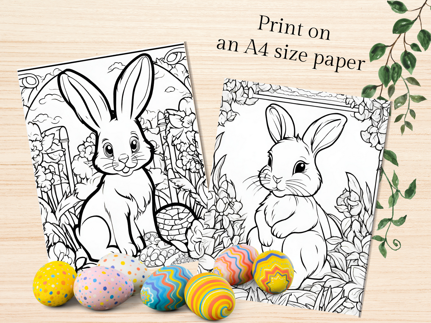 Kids & Toddlers: Printable Easter Bunny Coloring Book with 20 Pages