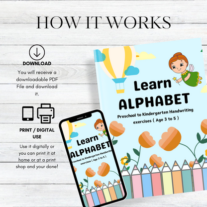 Kids & Toddlers: Alphabet Tracing Exercises Worksheet