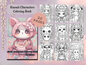 Kids & Toddlers: Printable Kawaii Characters Coloring Book with 20 Pages