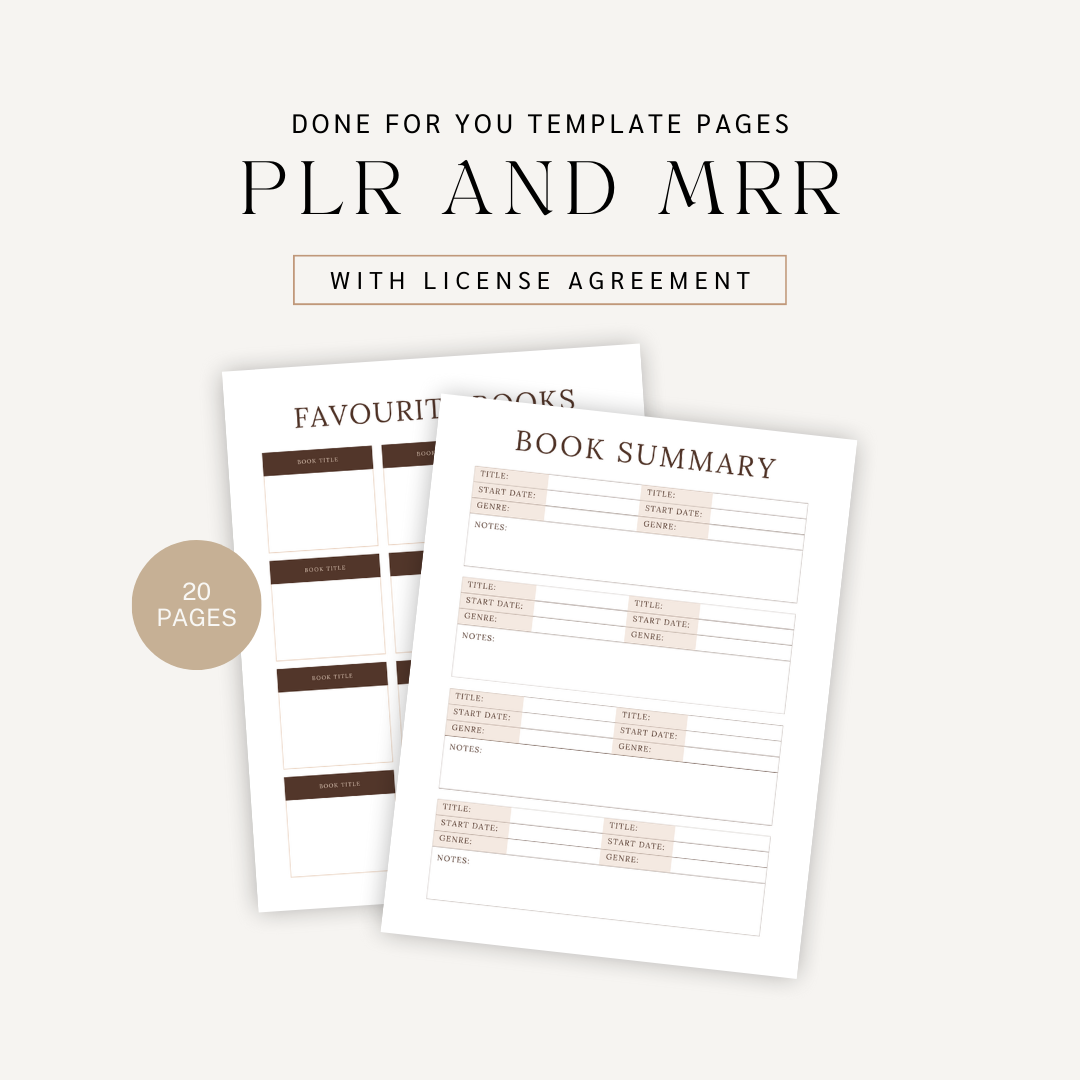 Done For You: Book Tracker ( Reading Planner ) with PLR & MRR License