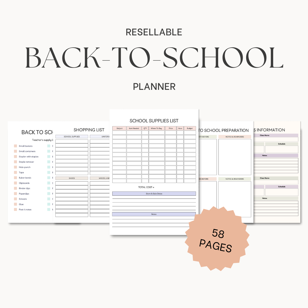 Done For You: Back To School Planner with PLR and MRR License