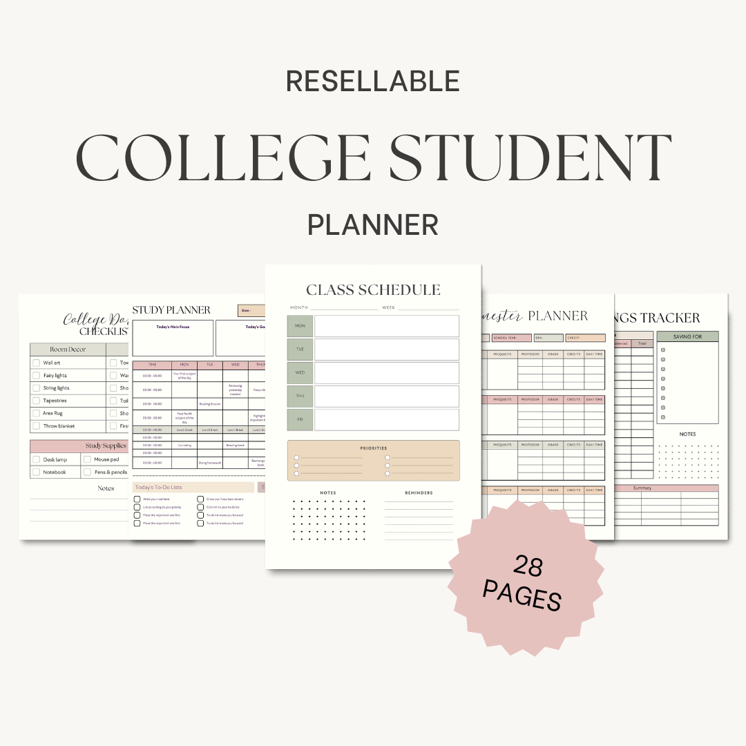 Done For You: College Student Planner with PLR and MRR License