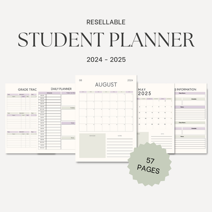 Done For You: Student Planner (2024 -2025) with PLR and MRR License