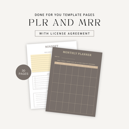 Done For You: Self Confidence Planner with PLR & MRR License