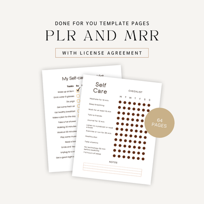 Done For You: Self Care and Wellness Planner with PLR & MRR License