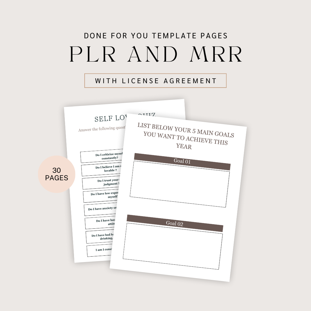 Done For You: Self Love Workbook with PLR & MRR License