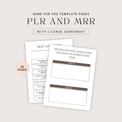 Done For You: Self Love Workbook with PLR & MRR License