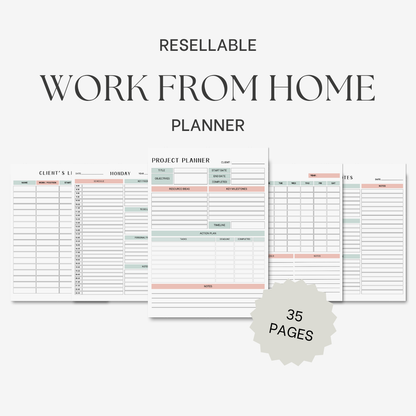 Done For You: Basic Work From Home Planner with PLR & MRR License