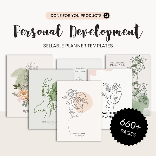 Bundle Alert: Ultimate Personal Development Planner Bundle - 21 Planners, 600+ Pages with PLR & MRR Rights