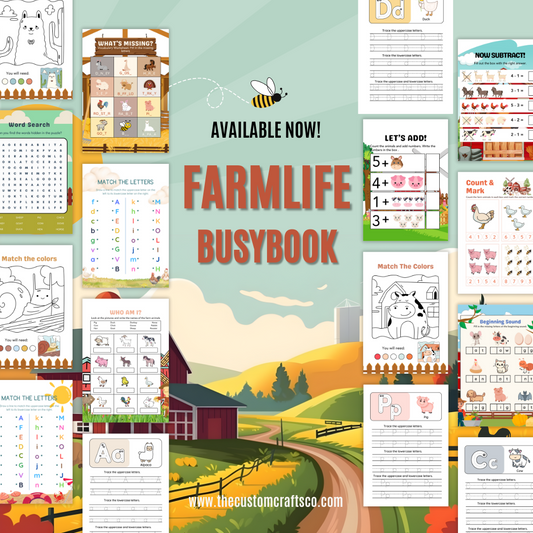 Kids & Toddlers: Farm Life Busy Book with 50 Pages